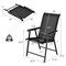 Costway 2PCS Patio Folding Dining Chairs Portable Camping Armrest Garden Black/Grey